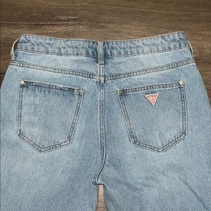 Guess "Boyfriend" fit jeans in a light-wash denim.